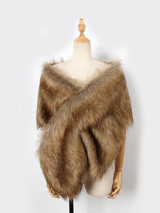 Women Faux Fur Shawl