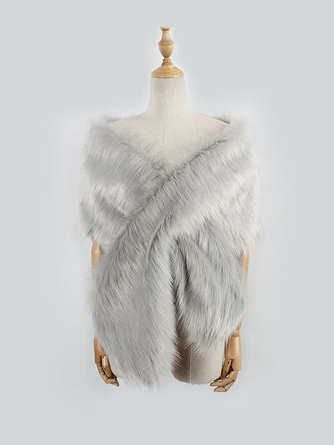 Women Faux Fur Shawl