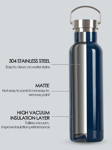 Easy Carry Stainless Steel Water Bottle with Vacuum Insulation Tech