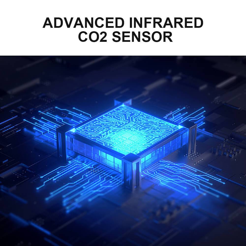 Carefor CF-9C Indoor Carbon Dioxide Monitor With Temperature and Humidity and Buzzer Alarm