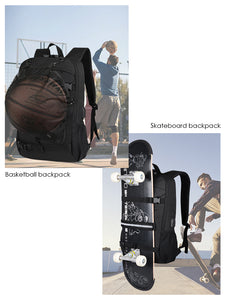Skateboard Basketball Backpack with USB Port