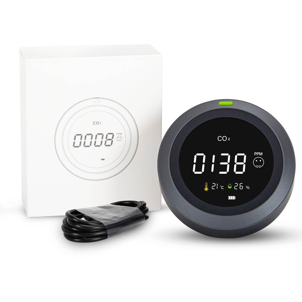 Carefor CF-5 Air Quality Monitor for CO2, CO2 Meter, Temperature, Humidity, Air Gas Detector