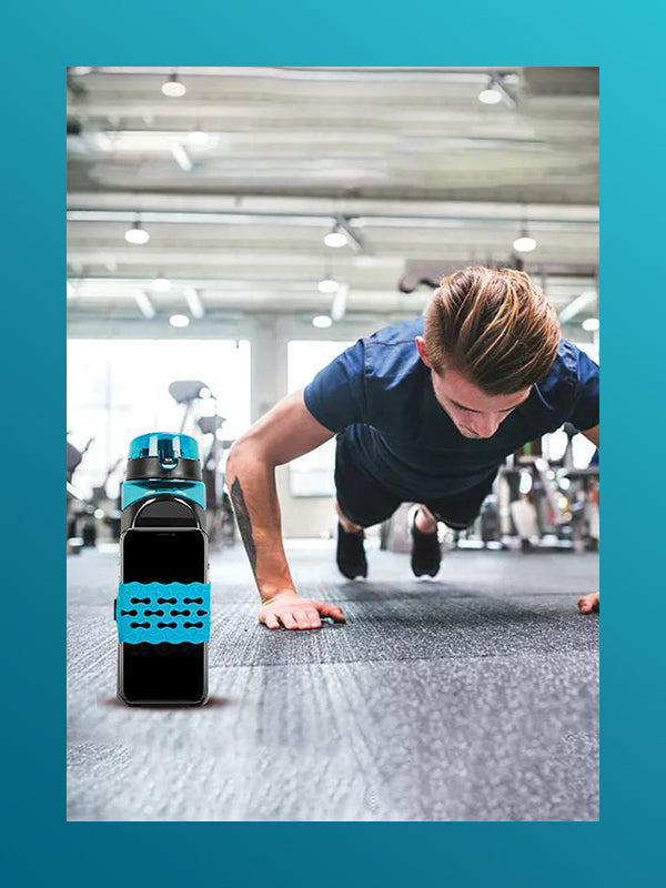 Sports Water bottle with Phone Strap and Carry Handle BPA&Toxin Free