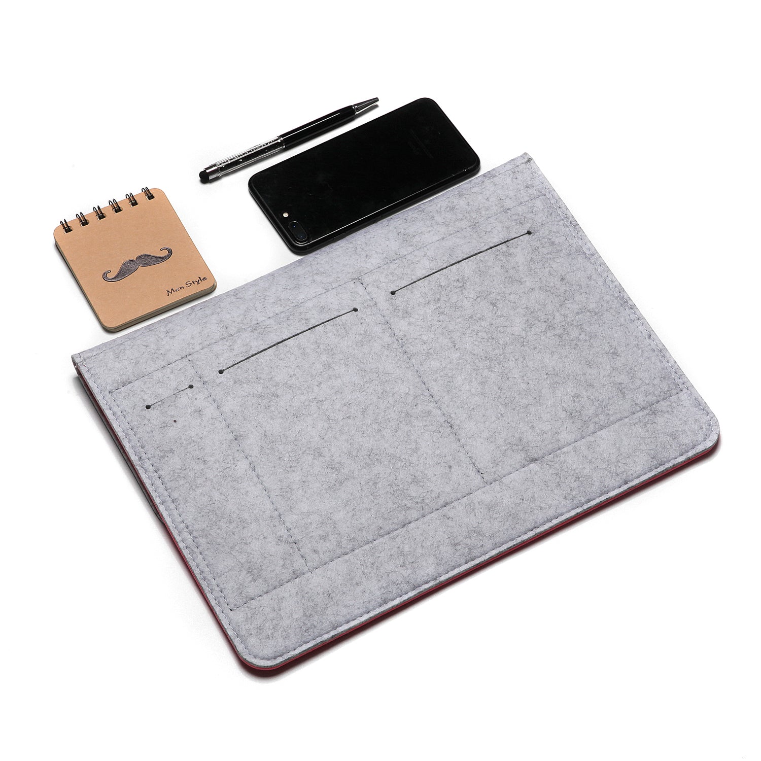 Laptop Case - Felt, Grey & Pink